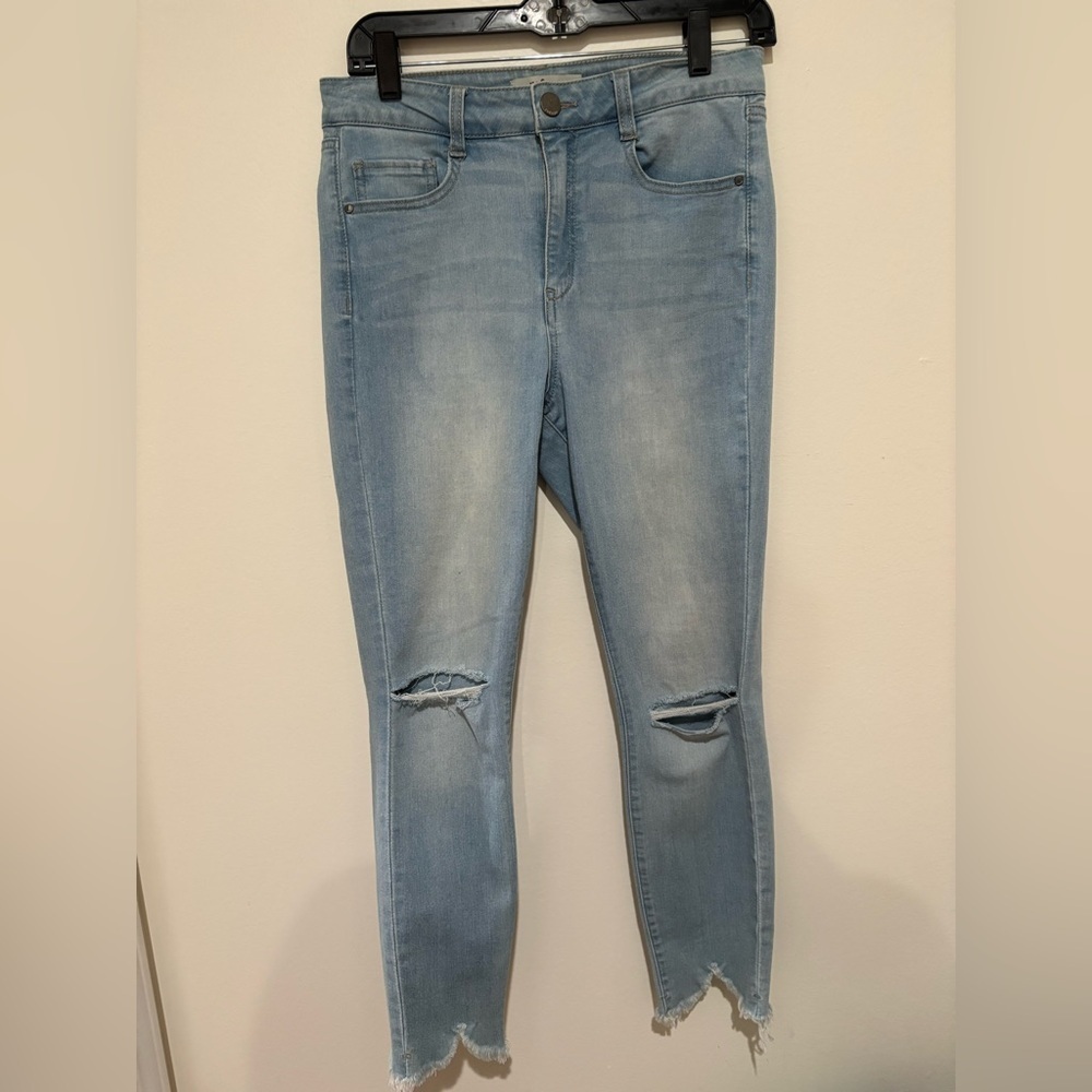 Refuge Light Blue Ripped Skinny Jeans size 6
